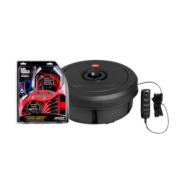 JBL + Stinger Car Audio 3 – BassPro 12 + SK46101-Combo de subwoofer activo con kit de instalación