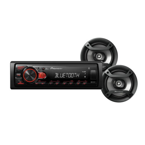 Pioneer MXT-S236BT-Combo de autorradio y bocinas para automóvil-Reproducción de música, llamadas manos libres y actualización del sistema de audio del vehículo