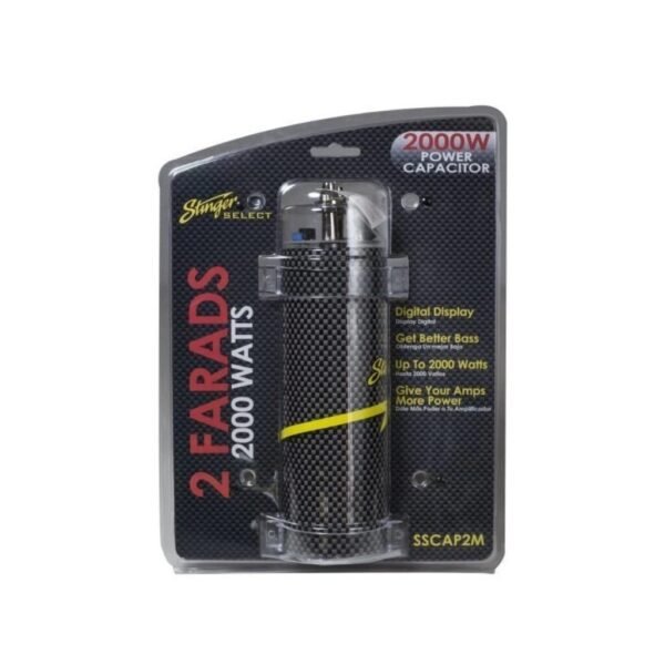 SSCAP2M_4_1024 Stinger SSCAP2M Capacitores-Dispositivos compatibles: Amplificadores de audio para automóvil, sistemas con subwoofers y vehículos con sistema eléctrico de 12 V.